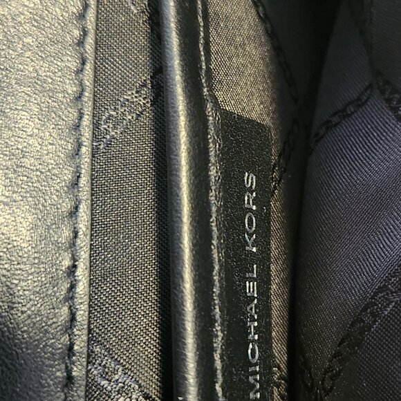 SILVER CHAINS!MICHAEL KORS Handbag w/Silver Lock & Link Chain BLK AUTHENTIC NEW - Picture 5 of 5